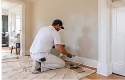 Furnished residential room showing occupied-home painting conditions